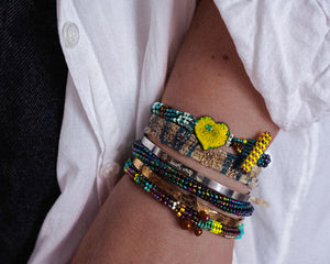 Bracelet Tissé à l'aiguille - Gaz & Lime - Atelier Pamalaka